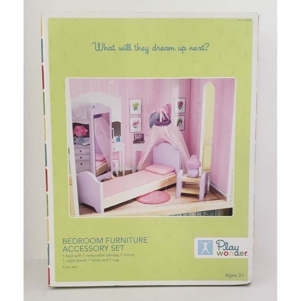 NEW! Play Wonder Wood Bedroom Furniture Accessory Set